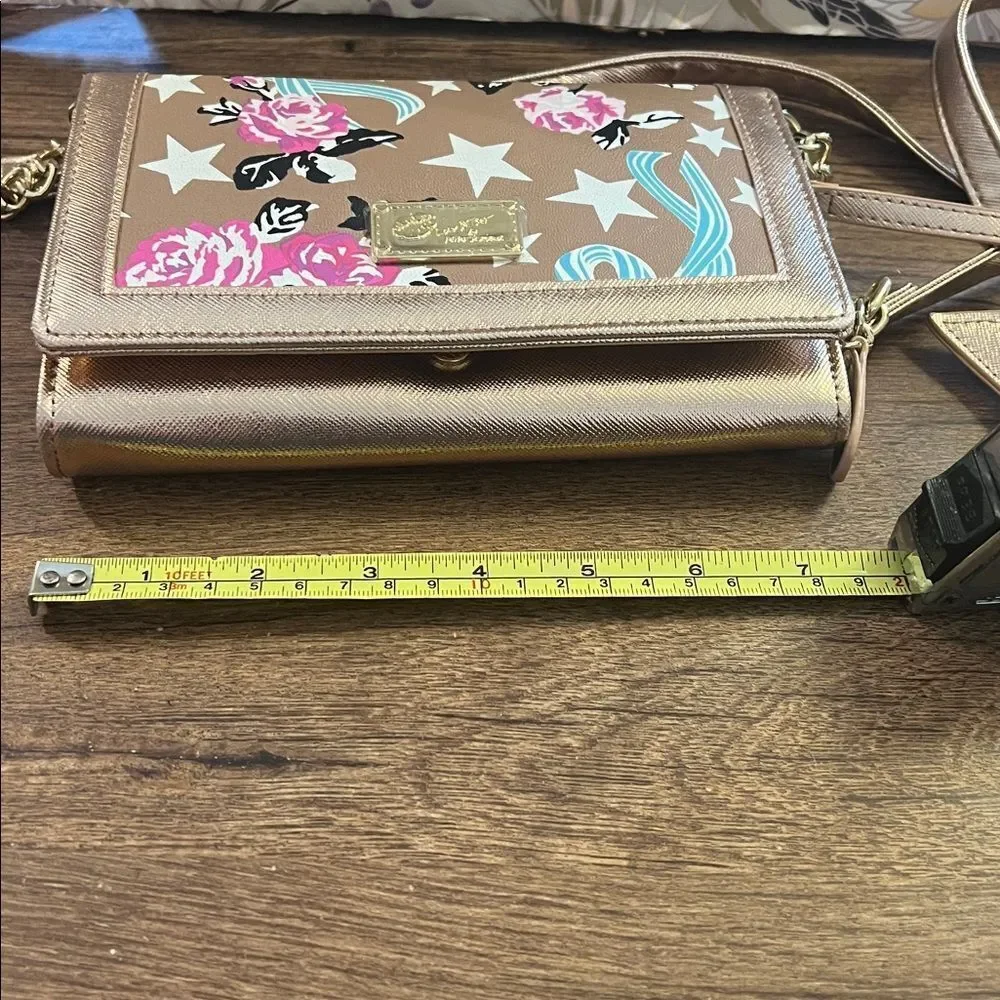Betsey Johnson Gold Floral Star Clutch